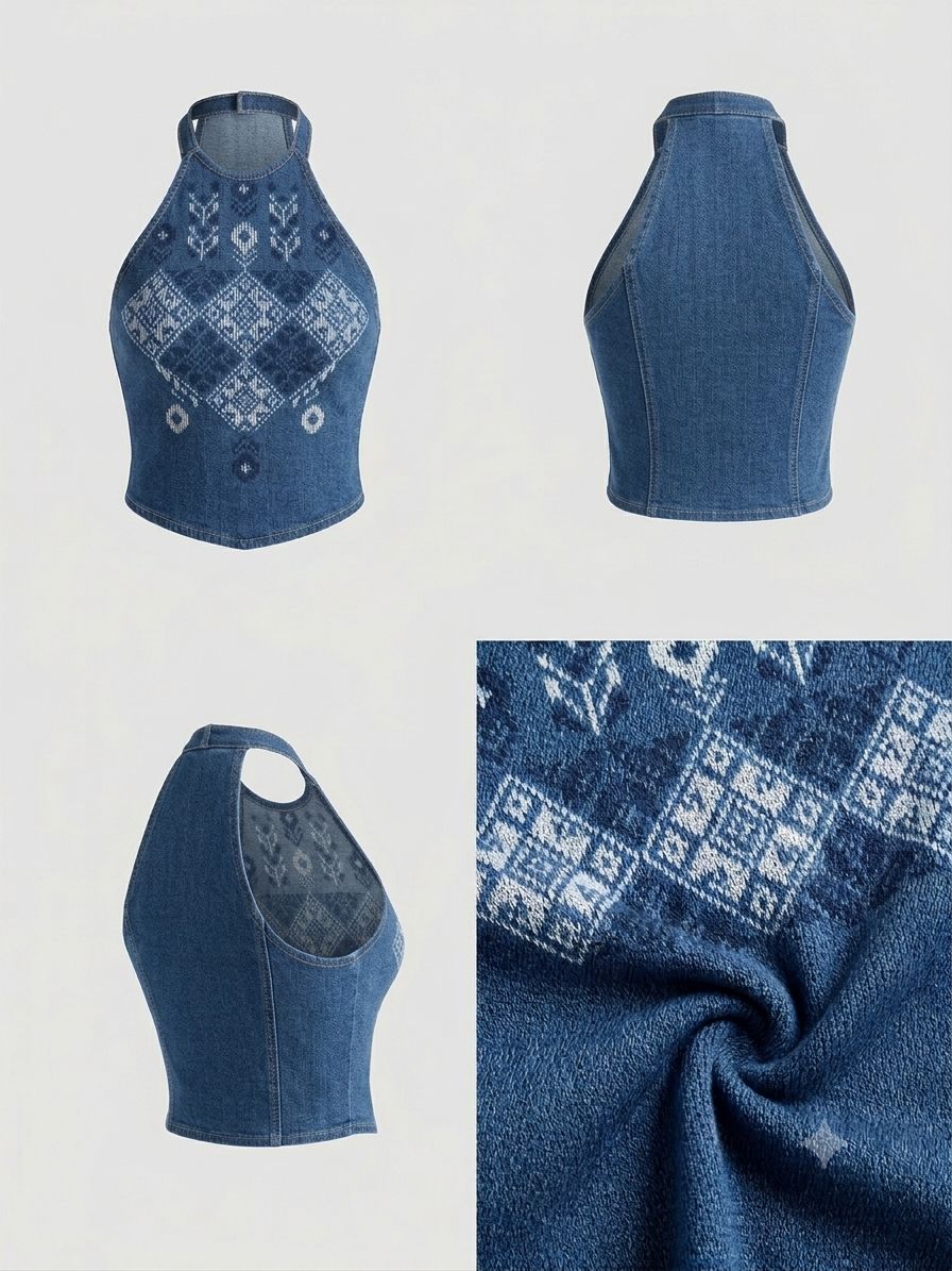 Zain Denim Top